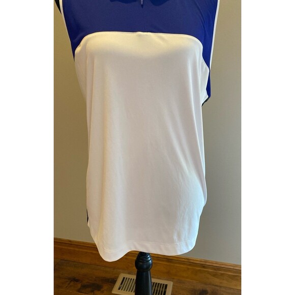 Slazenger Women’s Golf Polo Shirt Plus Size XXL Sleeveless Color block Blue - Picture 3 of 12